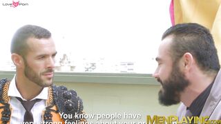 Pretty costumed hunk Denis Vega fucked doggystyle outdoor