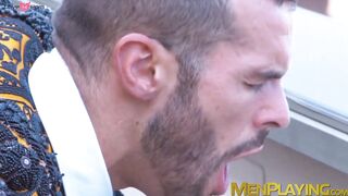 Pretty costumed hunk Denis Vega fucked doggystyle outdoor