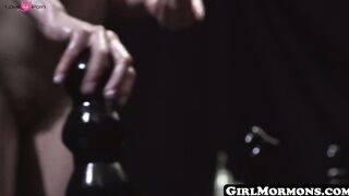 GirlMormons.com - Innocent Mormon girl's cunt destruction with giant dildos