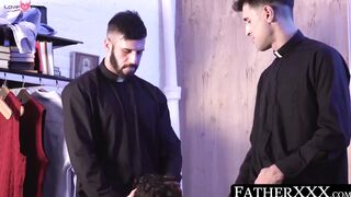 FatherXXX.com - Caught in the act: Young catholic's jerk-off session turns into a raw