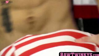 RawTwinkys.com - Horny twink with tattoos loves taking it up his tight rear with joy