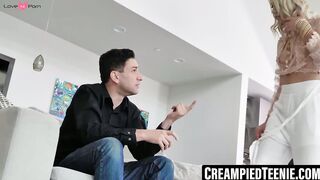 CreampiedTeenie.com - Brad Knight's erect cock stretches my tight morning pussy