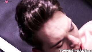 Skinny twink William Lefort has his tight asshole anal demolished by muscular hunk Ch