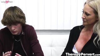 Stepmom Alexis Malone shares her stepsons cock with a therapist Kenzie Love