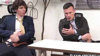 I caught my office colleague Derek Kage with his massive cock out