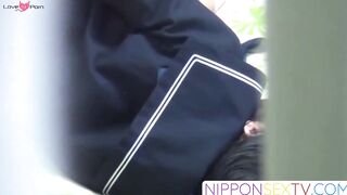 NipponSexTV.com - Cute Japanese schoolgirl caught stroking pussy on cam