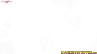 Voyeur ladies watch clothed chicks giving strippers blowjobs