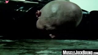 MuscleJockBound.com - Blond submissive jock's public humiliation with a wetting accid