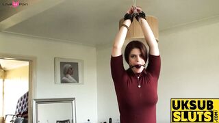 UKSubSluts.com - Bondaged redhead Lucia Love's stick prick ride and rough handling