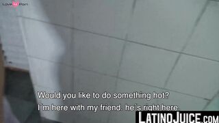 Muscular tatted dude Licho slobbers my friends cock until he explodes cum