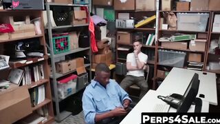Skinny delinquent Stud Devours officers huge black cock
