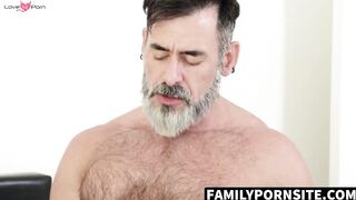 FamilyPornSite.com - My beefy stepdad Grant Ducati enjoys sucking my pierced cock