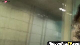NipponPissTV.com - Pissing Japanese babe enjoying her time in public toilette openly