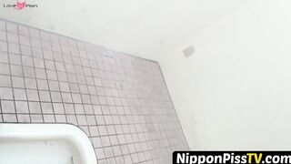 NipponPissTV.com - Pissing Japanese babe enjoying her time in public toilette openly