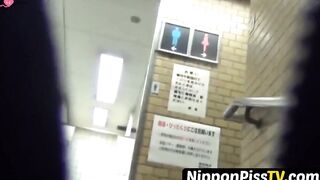 NipponPissTV.com - Pissing Japanese babe enjoying her time in public toilette openly