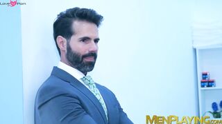 Bearded businessman Dani Robles fucked raw by kinky doctor