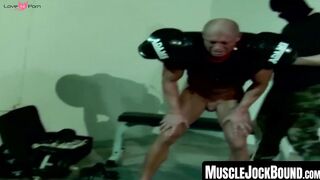 MuscleJockBound.com - Wildcats fan's naughty workout turns into a bondage and dominat