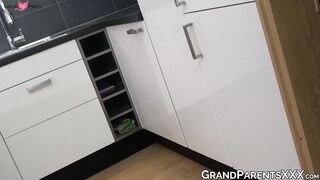 Teenage babe learns how to suck dick from granny