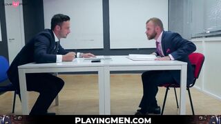 PlayingMen.com - Gay in suit banned search to suck dick and takes anal slamming with intense