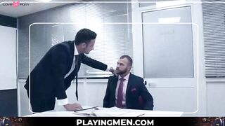 PlayingMen.com - Gay in suit banned search to suck dick and takes anal slamming with intense