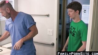 FamilyPornSite.com - Inked doctor's hard breeding makes stepson cum wildly