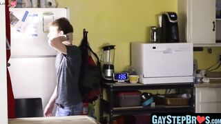 GayStepBros.com - Stepbrother's big dick fills twink's raw ass in a passionate encoun