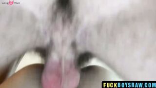 FuckBoysRaw.com - Hairy hunk with piercings claims young gay's ass raw