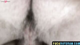 FuckBoysRaw.com - Hairy hunk with piercings claims young gay's ass raw