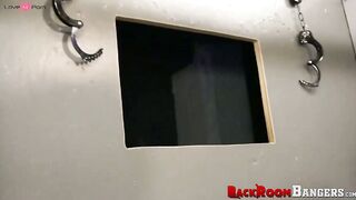 Tied up stud Koston Hunter gets the best blowjob delivered by Chad Brock