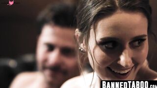 Laney Grey's blindfolded ass breeding in a wild threesome