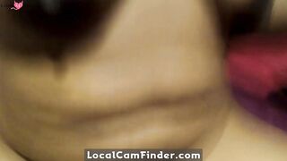 Big-Ass Ebony BBW Plays with Toy on Webcam