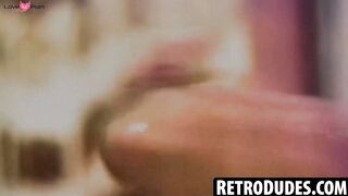 RetroDudes.com - Dwight Antoine sucks a big dick until it explodes with cum in his mo
