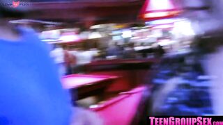 TeenGroupSex.com - Cock hungry bachelorettes enjoy steamy group sex with studs