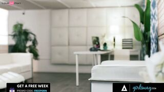 GIRLSWAY - Red Haired Masseuse Destiny Focuses On Amazingly Hot Mira Ana Foxxx & August Skye's Bubble Butts