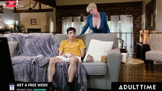 ADULT TIME - Big Naturals milf Dee Williams Fucks Stepson's Vibrating Controller While He Plays!