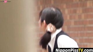 NipponPissTV.com - Japanese schoolgirl filmed peeing herself in public openly