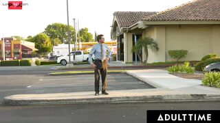 ADULT TIME - Huge Naturals Cab Driver Ella Knox Sucks Huge Penis Passenger, Takes Him Home To Fucked!