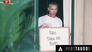 VIRGIN TABOO Thin Pervert Voyeur Lulu Chu Is Caught Masturbating While Peeking At DILF Neighbors