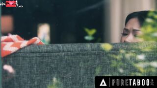 VIRGIN TABOO Thin Pervert Voyeur Lulu Chu Is Caught Masturbating While Peeking At DILF Neighbors