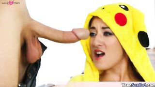 Catching an extra petite sexy pokemon