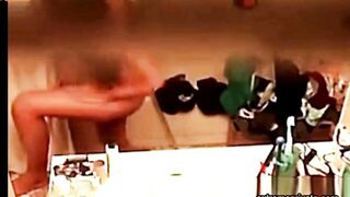 Small breasted Asian Stepmom spied in bathroom