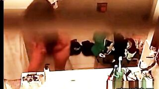 Small breasted Asian Stepmom spied in bathroom
