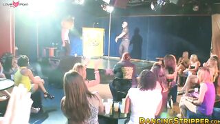 Amateur babes suck stripper dicks after watching them dance