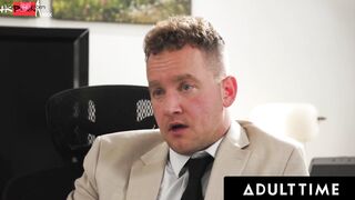 ADULT TIME - cougar Cory Chase CATCHES Therapist Jerking Off During Session And Blows His Long Penis!