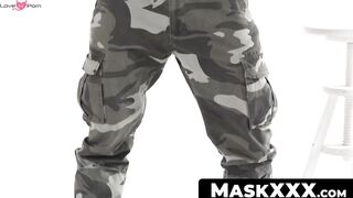 MaskXXX.com - Bald hunk's hard muscle display before solo jerk off