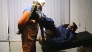 Bearded Daddy Barebacks Worker