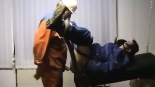 Bearded Daddy Barebacks Worker