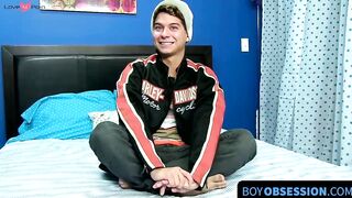 BoyObsession.com - Naughty twink's hard dick jerk off and ass dildoing fun