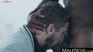 MaleNoir.com - Businessman rimmed and anally fucked by athletic black stud in sweaty