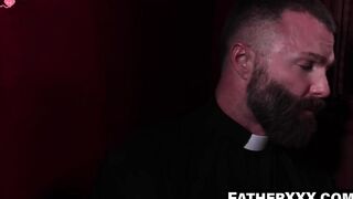 FatherXXX.com - Horny priest pranked into giving a blowjob by churchmate